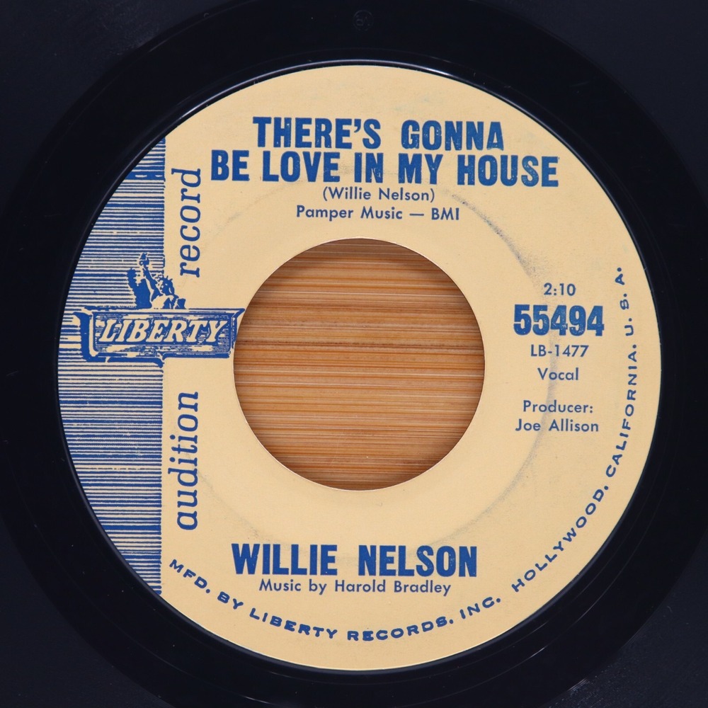 WILLIE NELSON - THERE'S GONNA BE LOVE IN MY HOUSE / WAKE ME - COUNTRY 45 *PROMO*